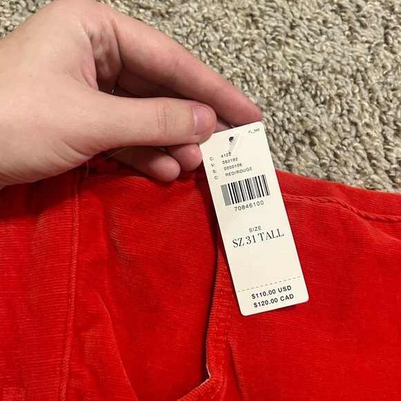 NWT Pilcro High-Rise Skinny Ankle Jeans Red Cotton Elastane Women's Size 31T - Picture 9 of 12